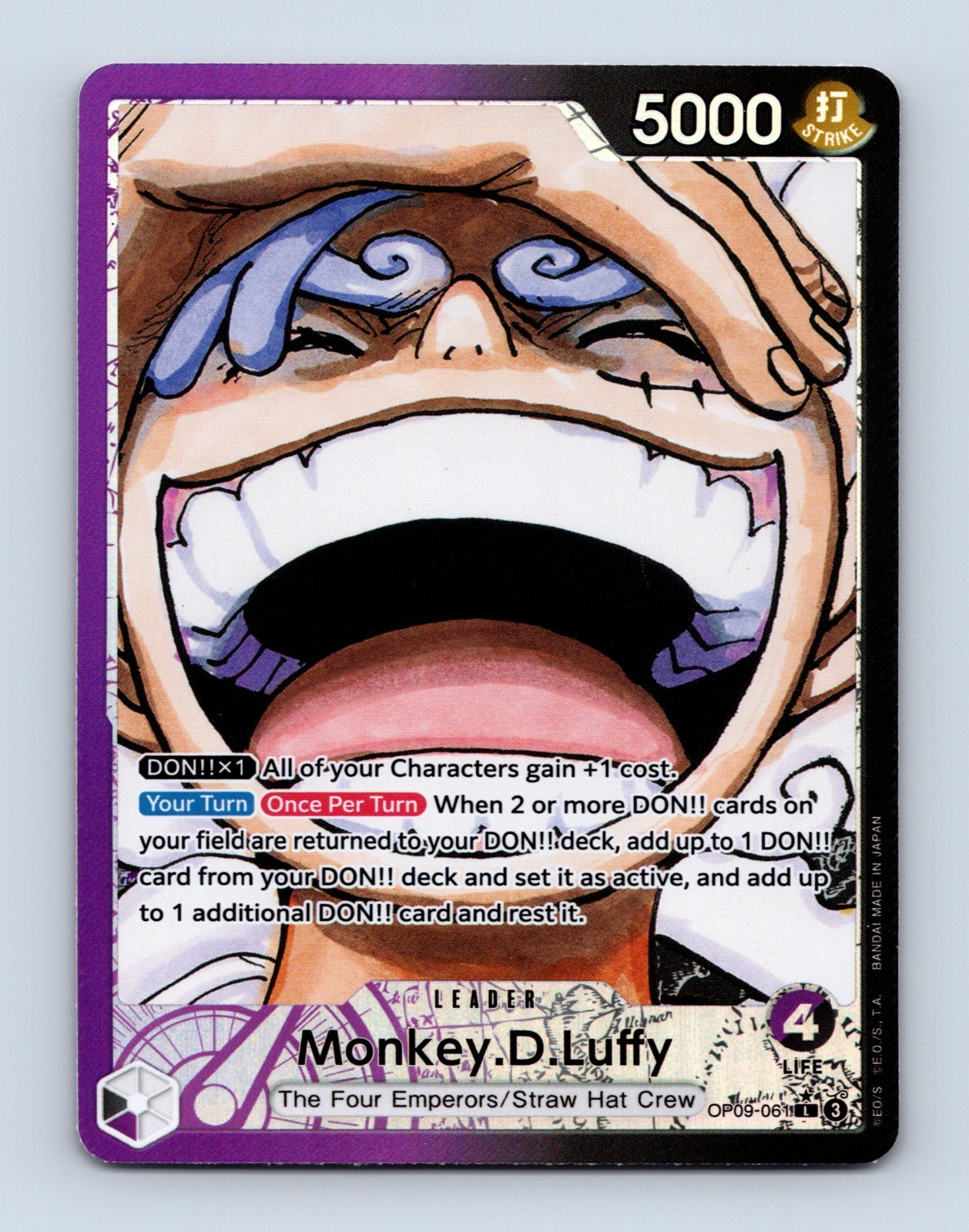 Monkey D Luffy OP09-061 Leader Manga Parallel One Piece Card
