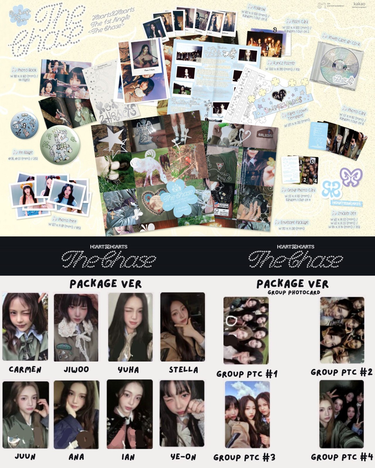 Hearts2Hearts H2H x The Chase Album Package Ver 1st Single