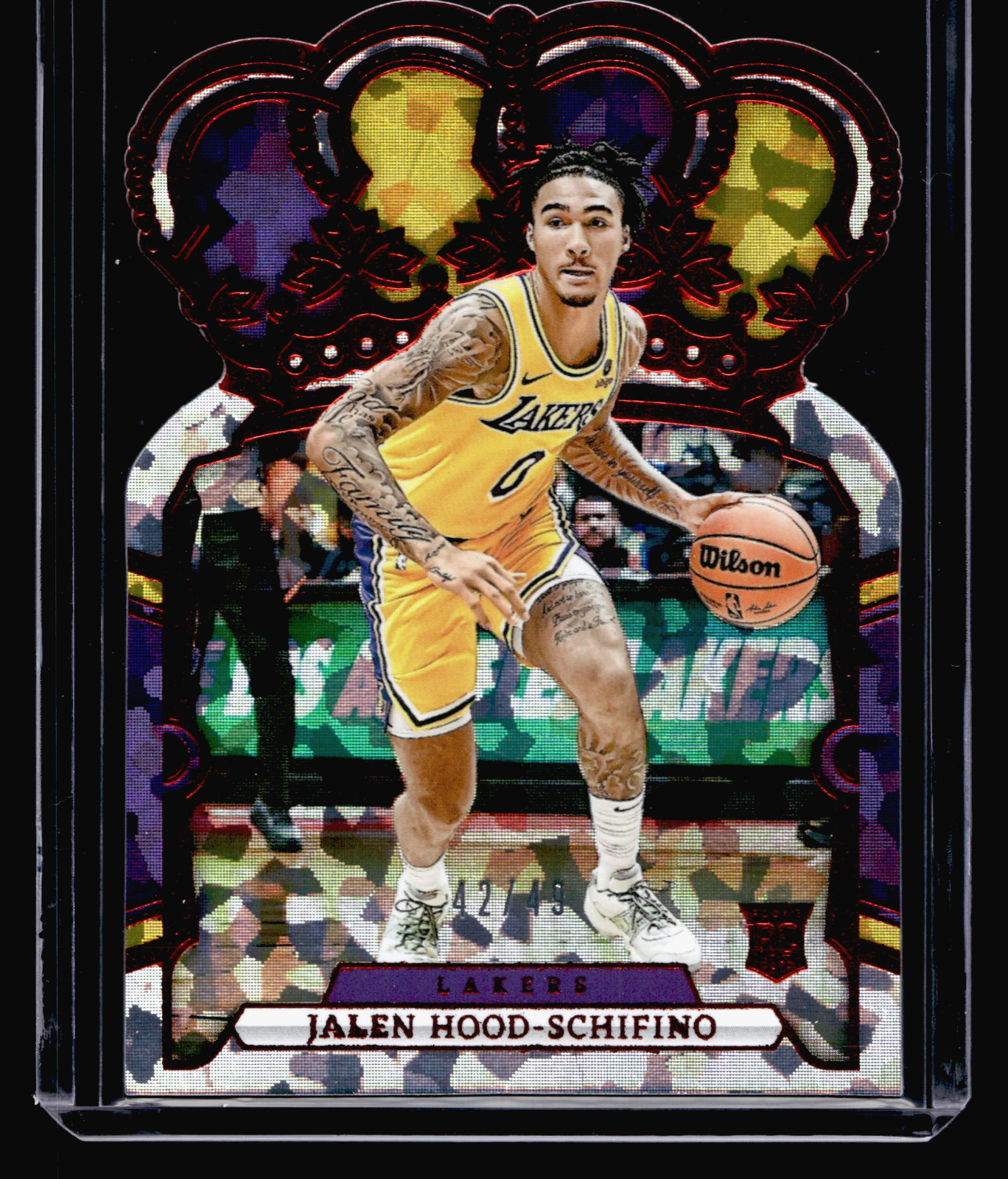 Jalen Hood-Schifino /49 Rookie Red Crystal Crown Royale Basketball
