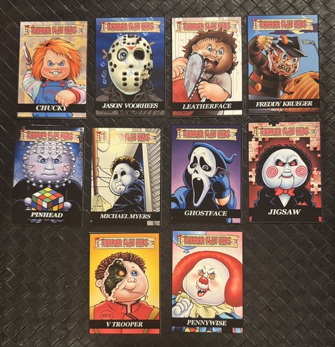 Horror Flix Kids Complete Set Garbage Pail Kids Parody Dave Dabila