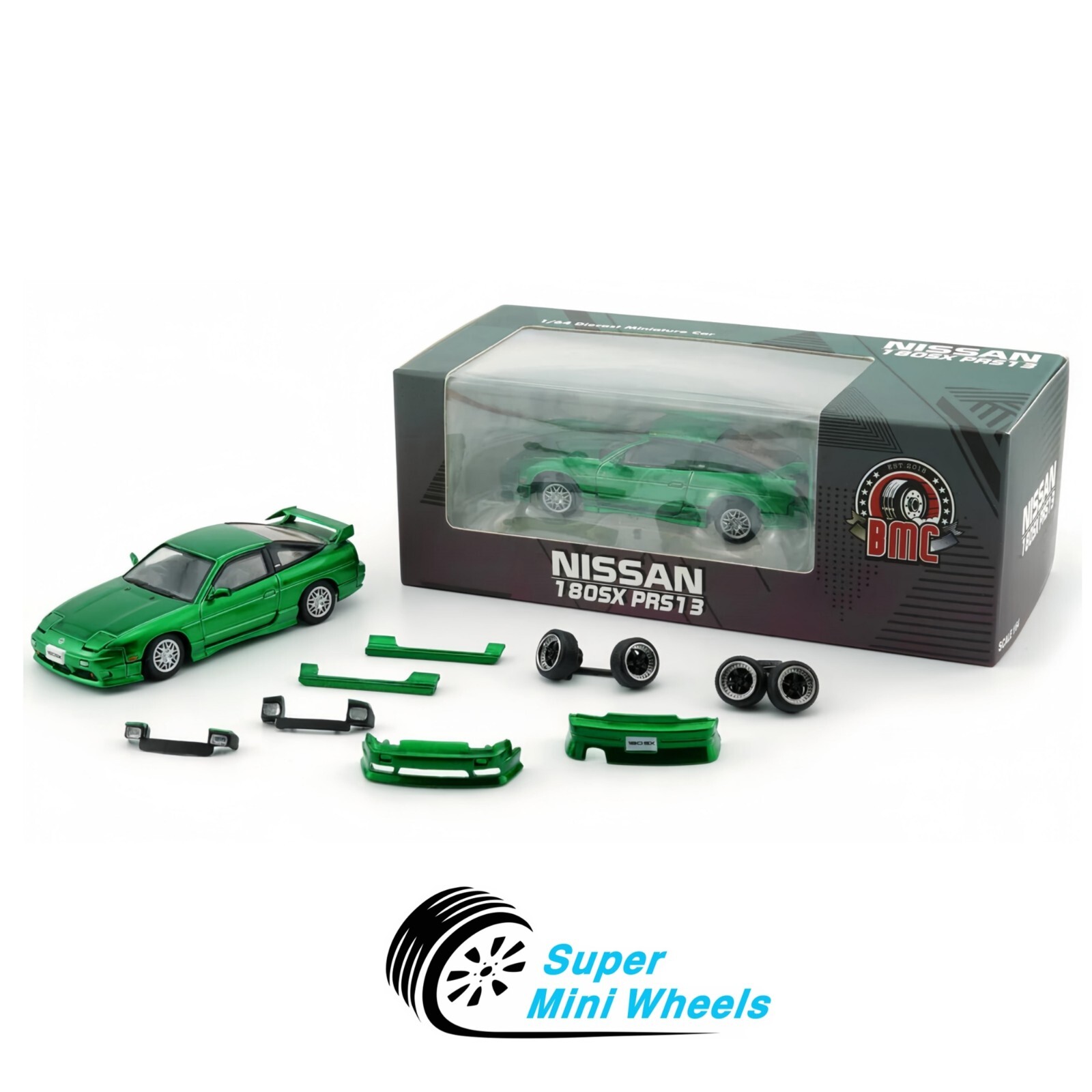 BMC 1:64 Nissan 180SX PRS13 RHD (Green) with Accessories | eBay