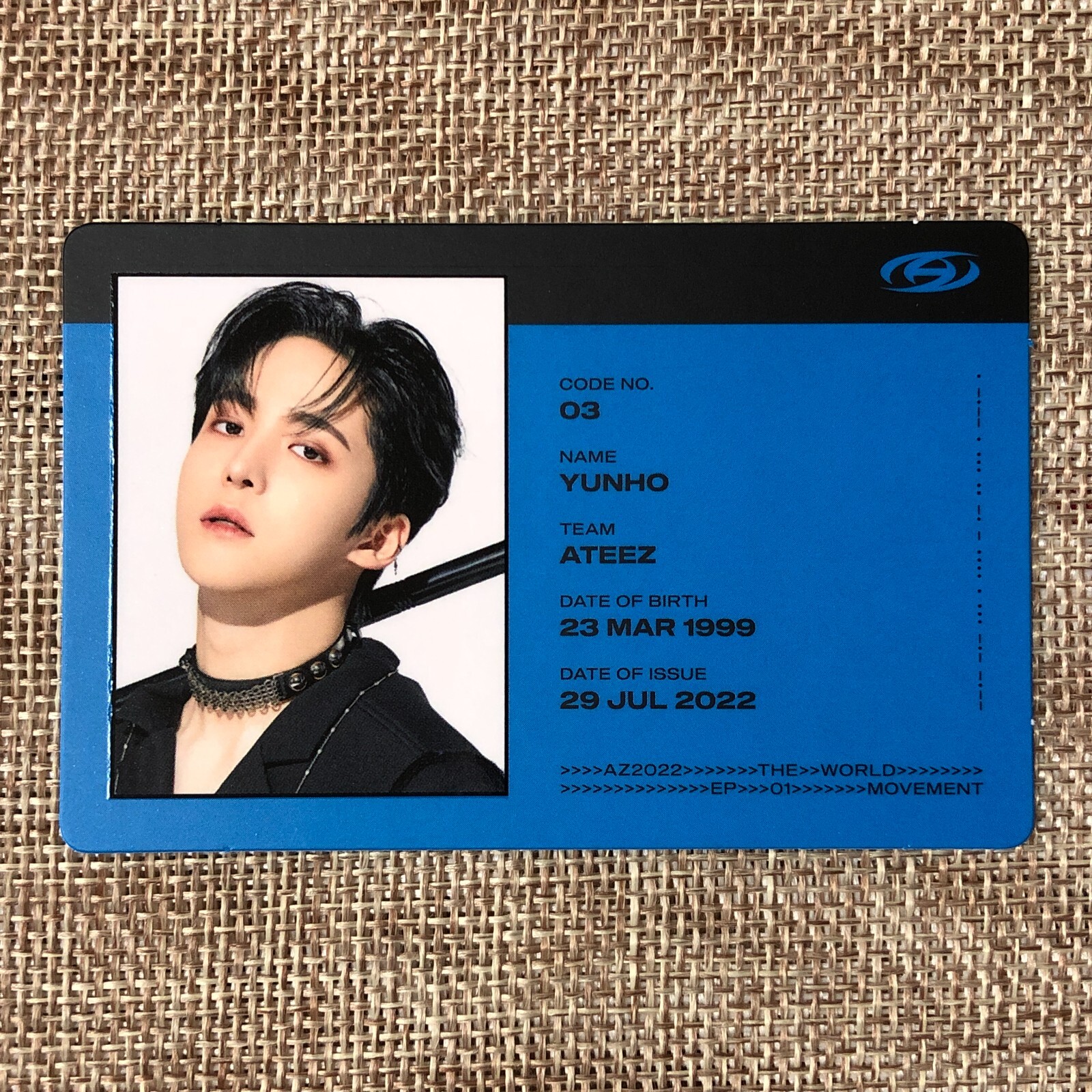 ATEEZ YUNHO [THE WORLD EP.1 : MOVEMENT] Official ID Card Photocard