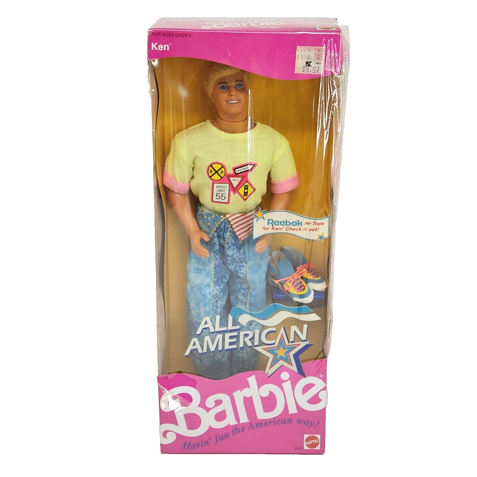 VINTAGE 1990 ALL AMERICAN KEN BARBIE DOLL MATTEL # 9424 NEW IN