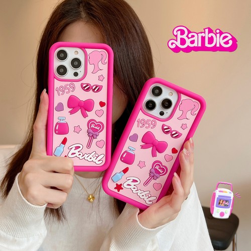 Fr iPhone 15 Pro Max 14 13 11 Cute Pink Barbie Bowknot Phone Case
