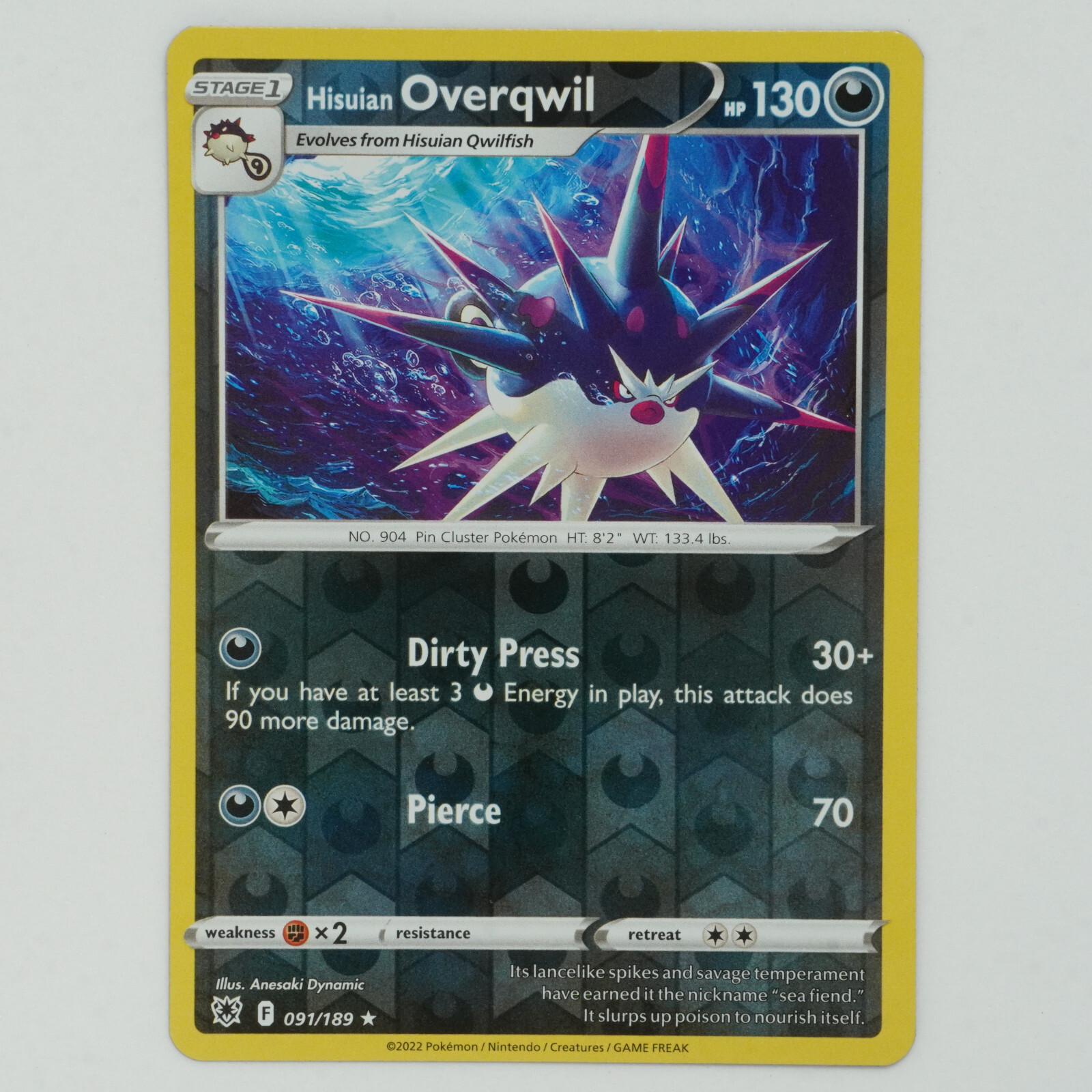 Overqwil 091/189 Reverse Holo Rare SWSH Astral Radiance Pokemon