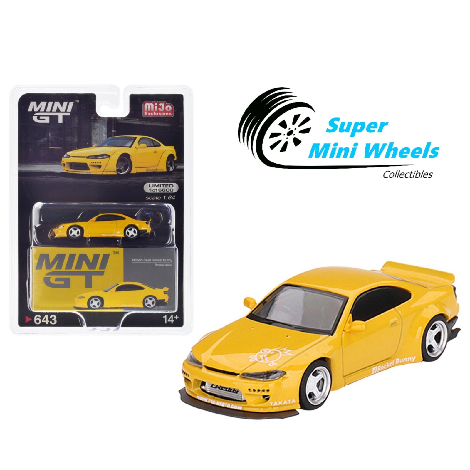 Mini GT 1:64 Nissan Silvia (S15) Rocket Bunny Bronze Yellow #643
