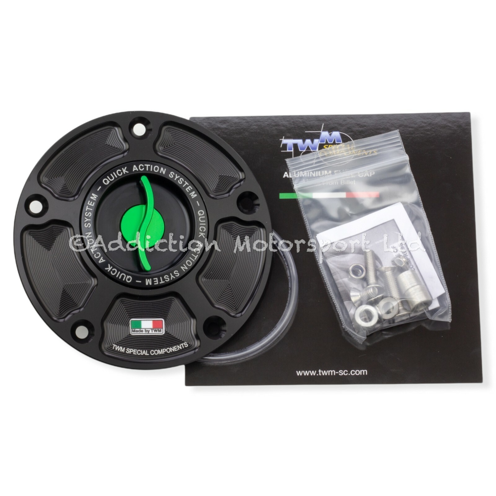 TWM Keyless Filler Petrol Gas Tank Cap Green for Kawasaki ZX-6R