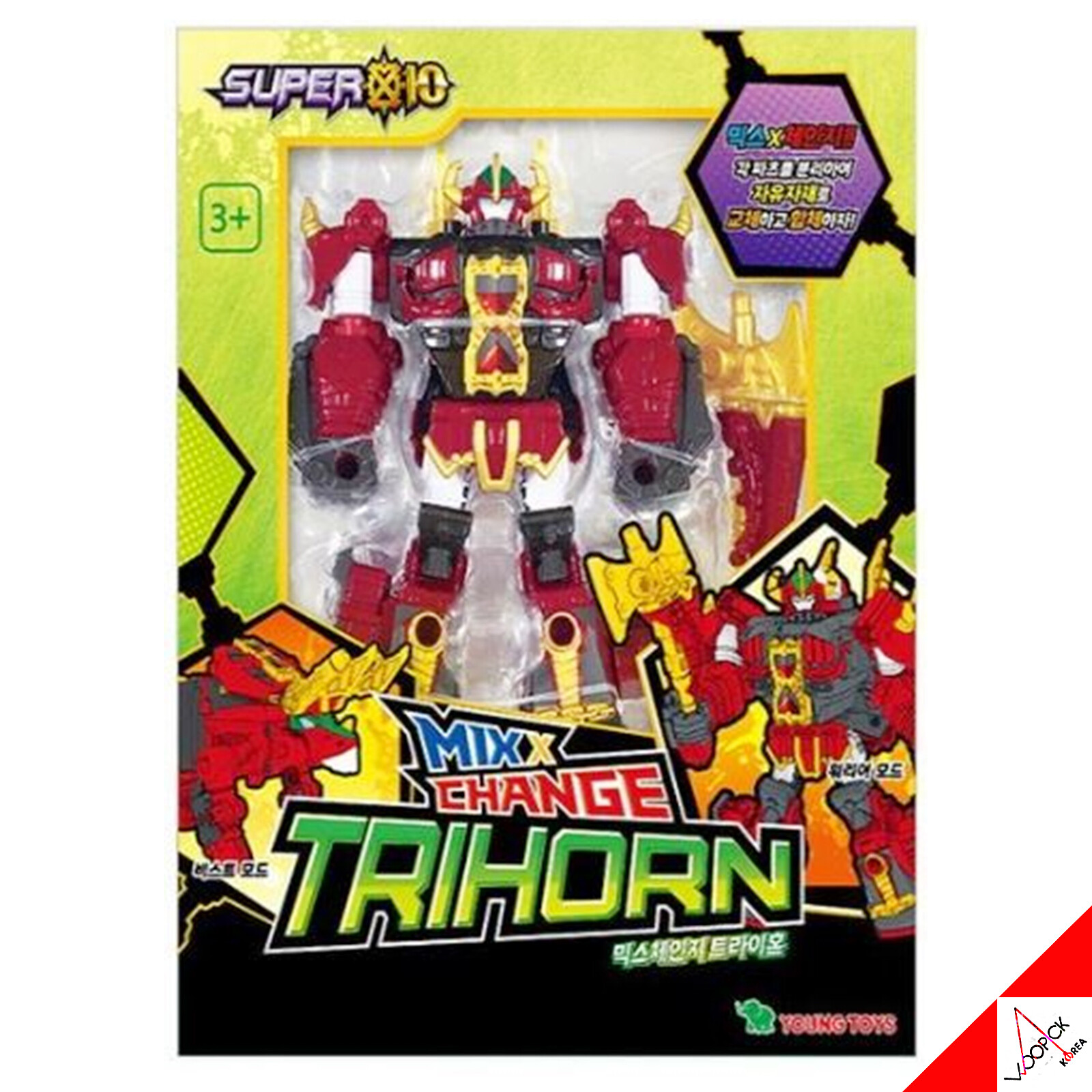 SUPER10 Mix & Change TRIHORN Captain Transformer Robot Action Toy