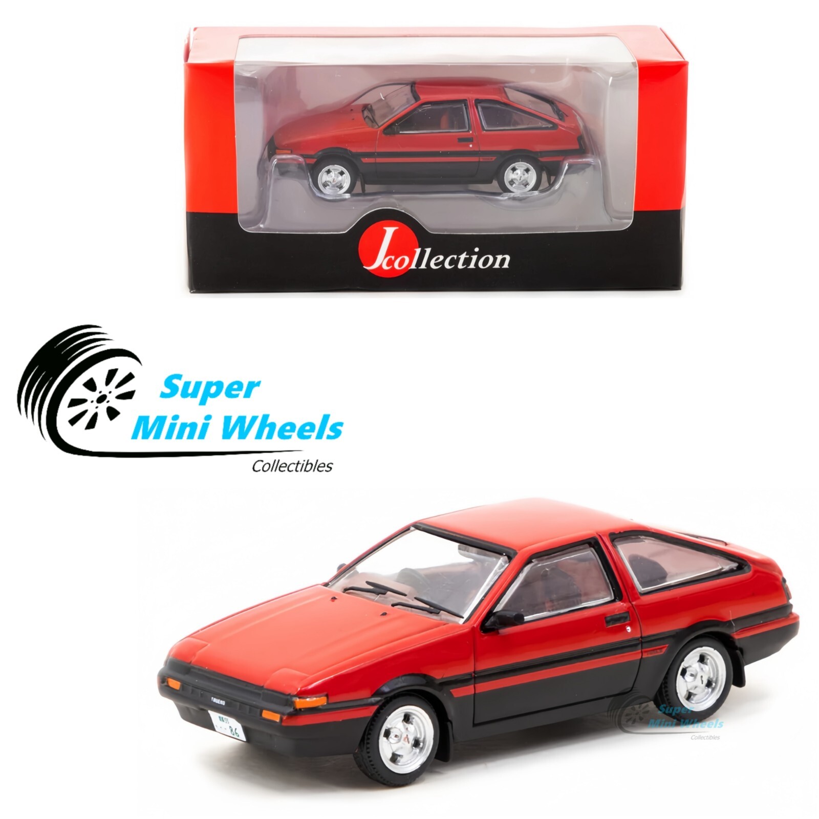 J Collection 1:64 Toyota Sprinter Trueno (AE86) Red/Black | eBay