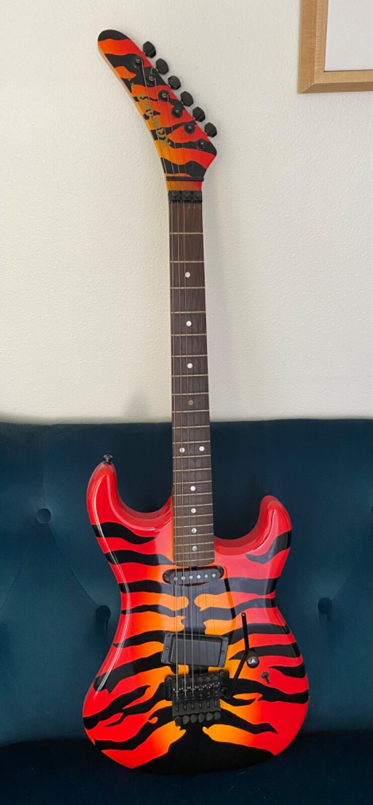 1980s Kramer/ESP JK1000 - RARE Tiger Graphic/RARE Matching Reverse