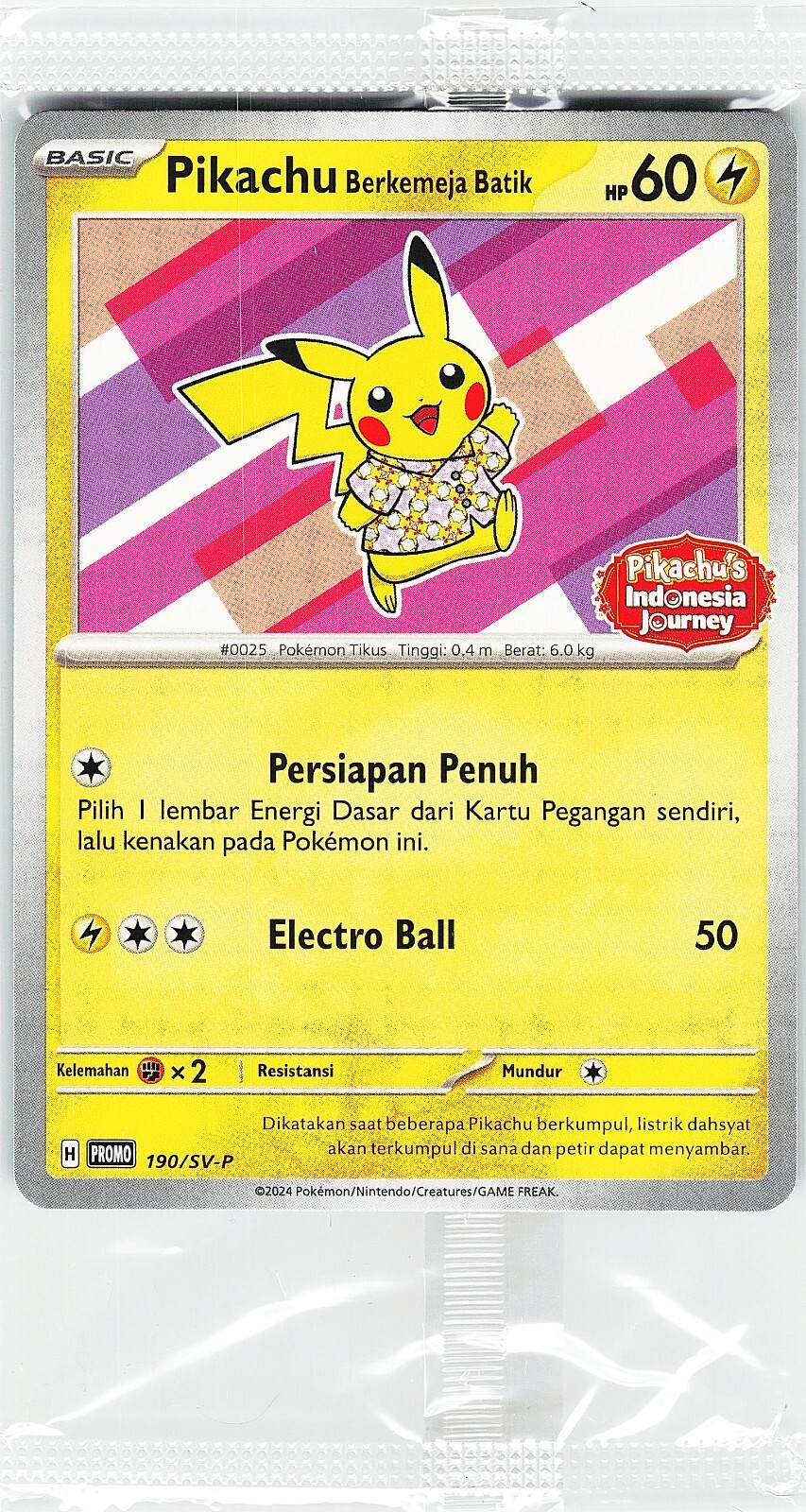Pokemon Berkemeja Flower Promo Pikachu's Indonesia Journey Card