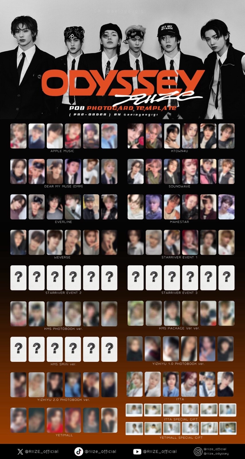 RIIZE THE 1ST ALBUM 'ODYSSEY' OFFICIAL PRE ORDER BENEFIT POB EVENT