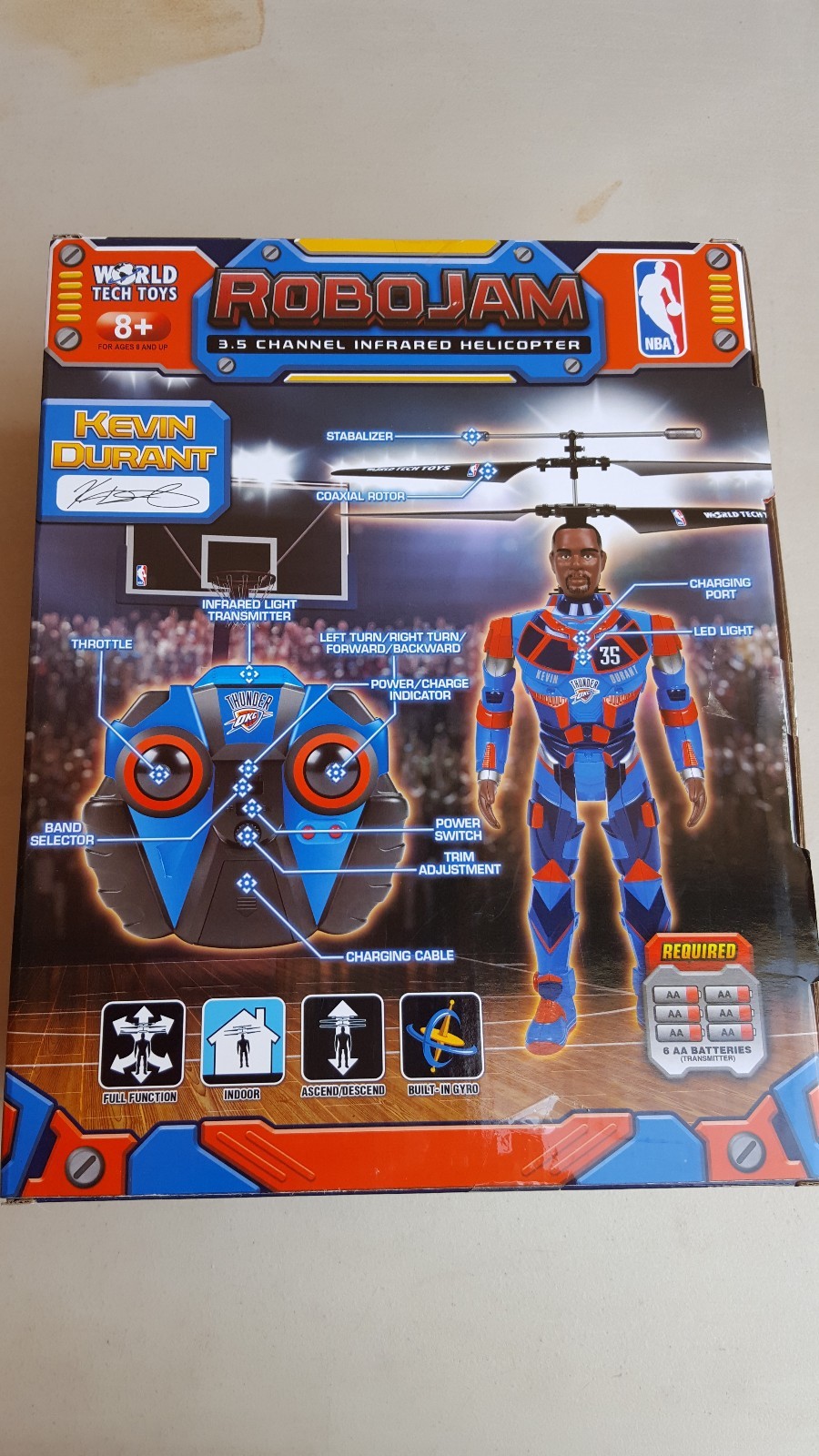 KEVIN DURANT NBA Thunder Robo Jam Infrared Helicopter WORLD Tech