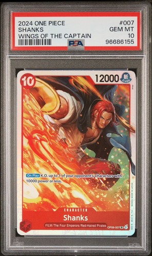 SHANKS OP06-007 One Piece CCG SR SUPER RARE PSA 10 Gem Mint Wings