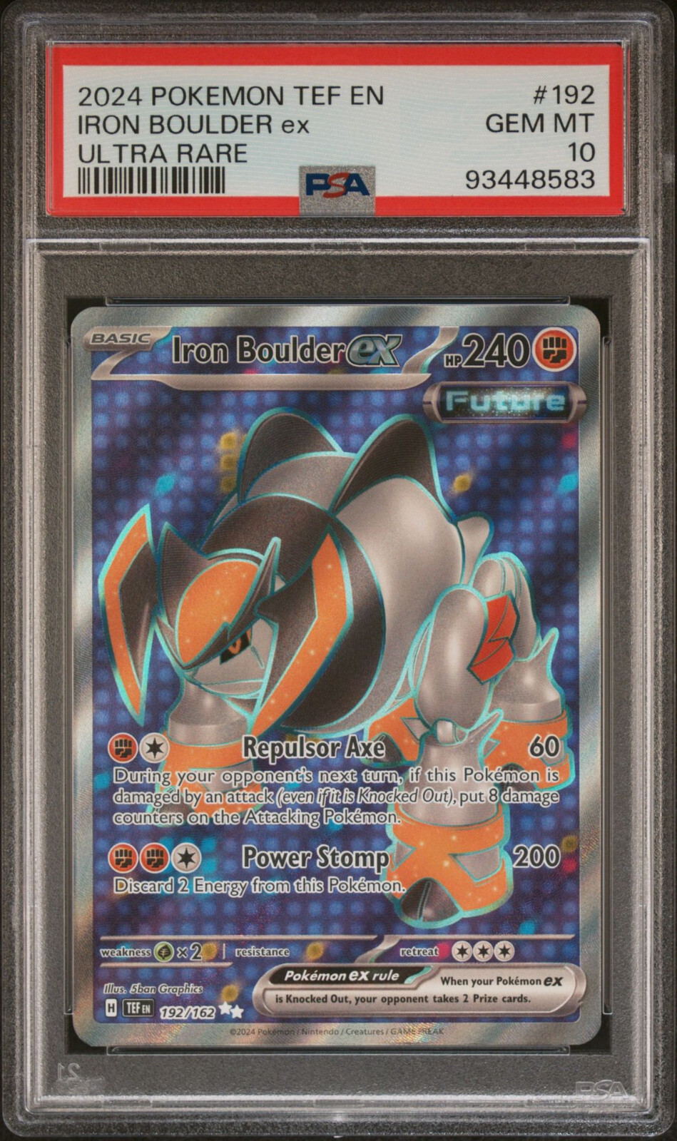 PSA 10 GEM Mint Iron Boulder ex 192/162 Ultra Rare Full Art
