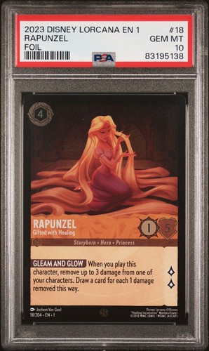 Disney Lorcana Rapunzel Gifted with Healing 18/204 Cold Foil PSA