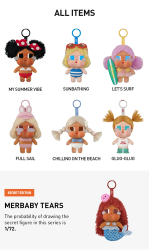 CRYBABY VACATION MODE ON SERIES-VINYL PLUSH PENDANT BLIND BOX HOT