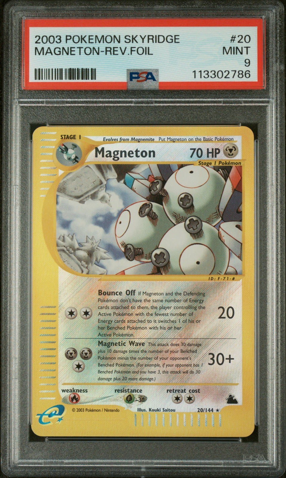 PSA 9 Magneton Reverse Holo 20/144 Skyridge 2003 Pokemon Card | eBay