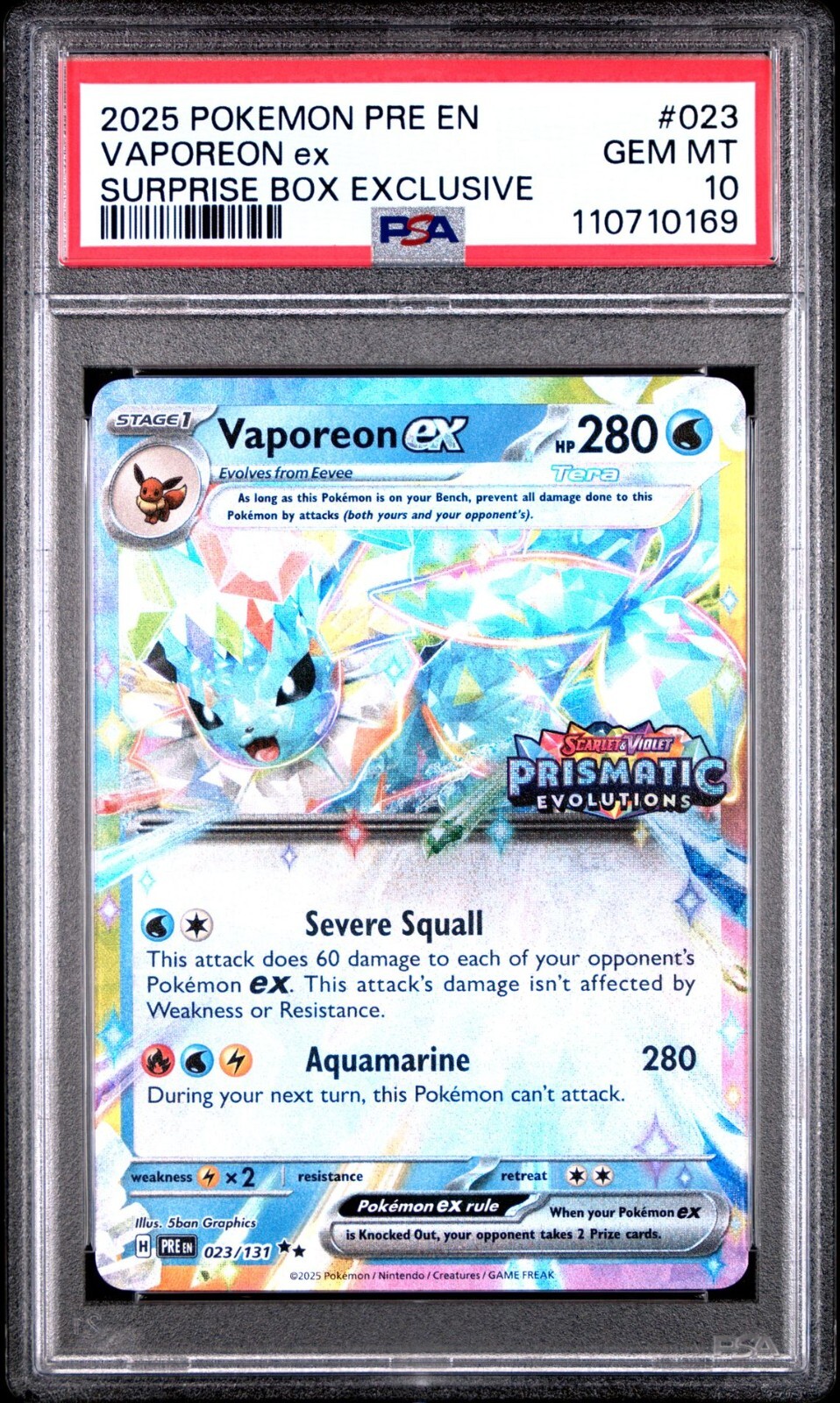 Vaporeon ex - (Prismatic Evolutions Stamp) 023/131 Miscellaneous