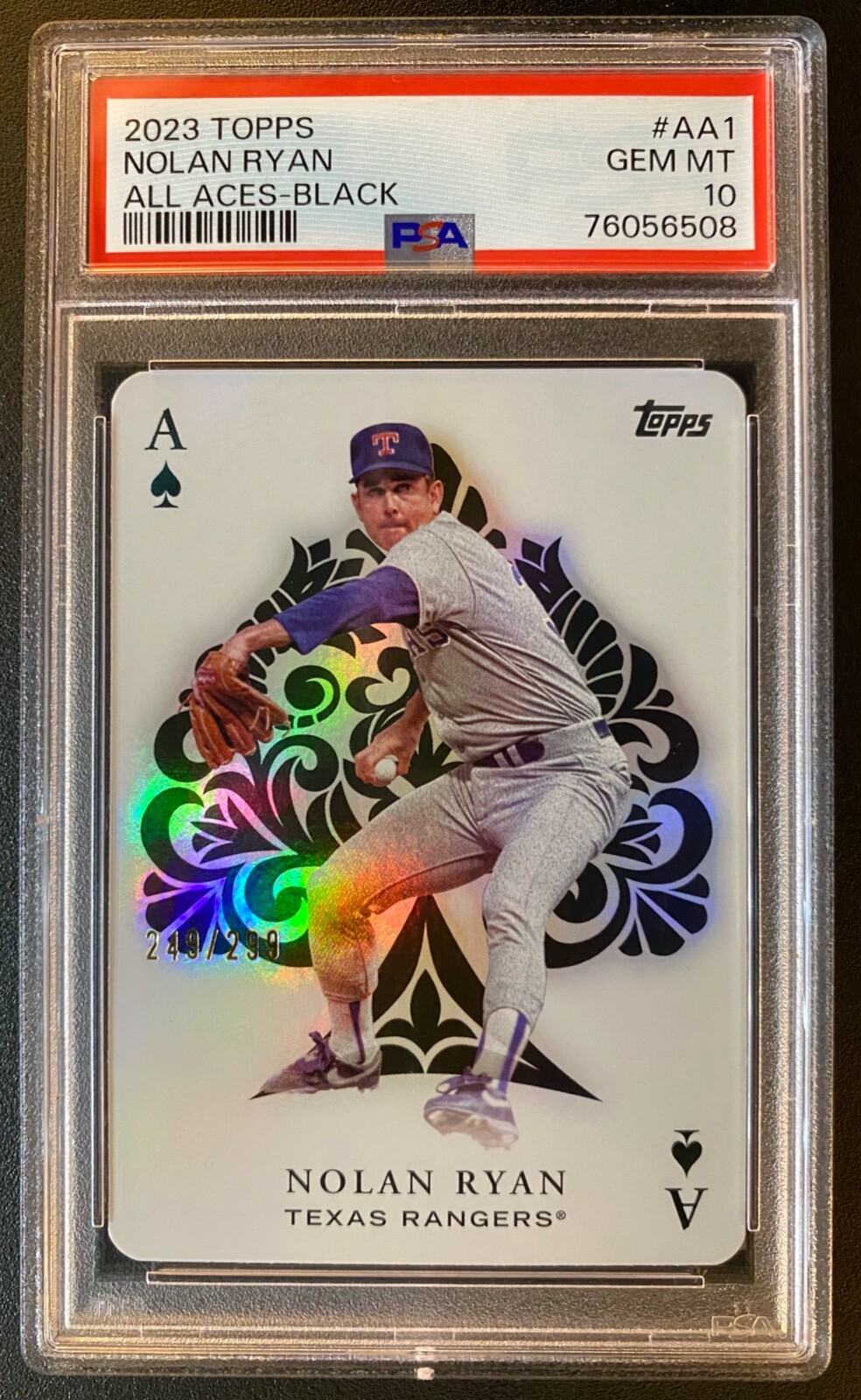 2023 Topps Nolan Ryan All Aces Black PSA 10 GEM MT /299 Low Pop