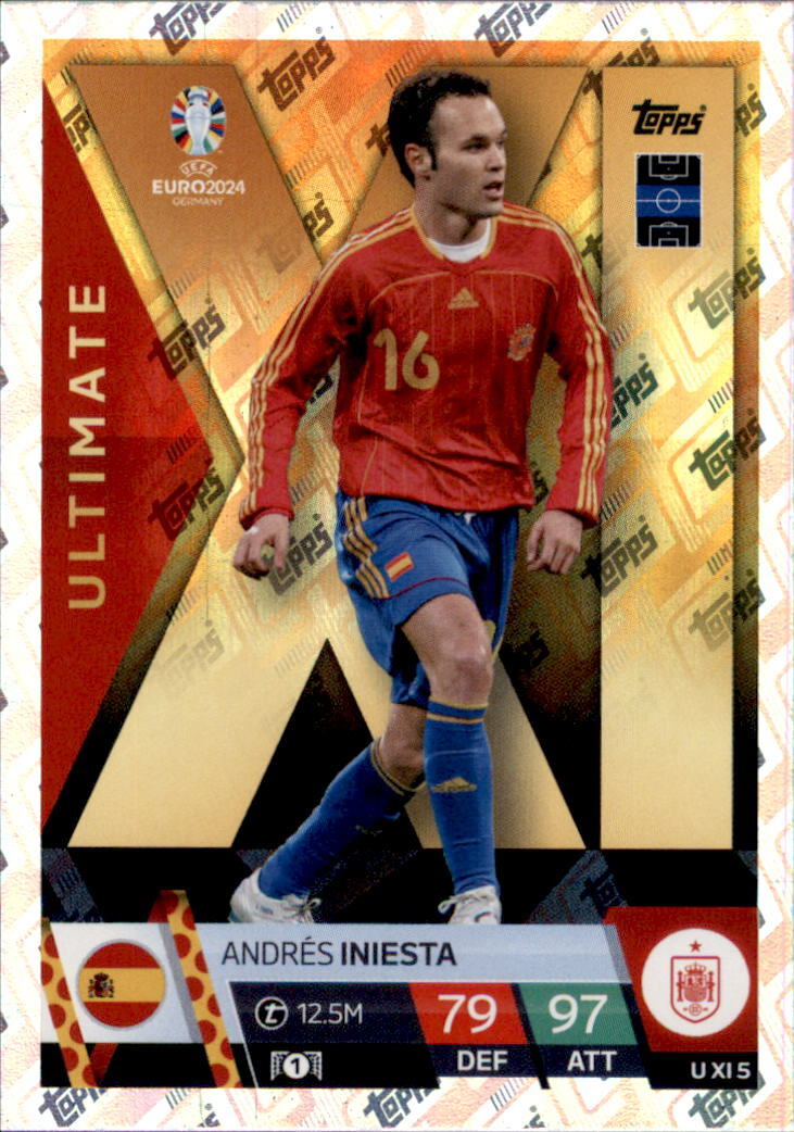 Topps EURO EM Germany 2024 Trading Card U XI 5 - Andres Iniesta