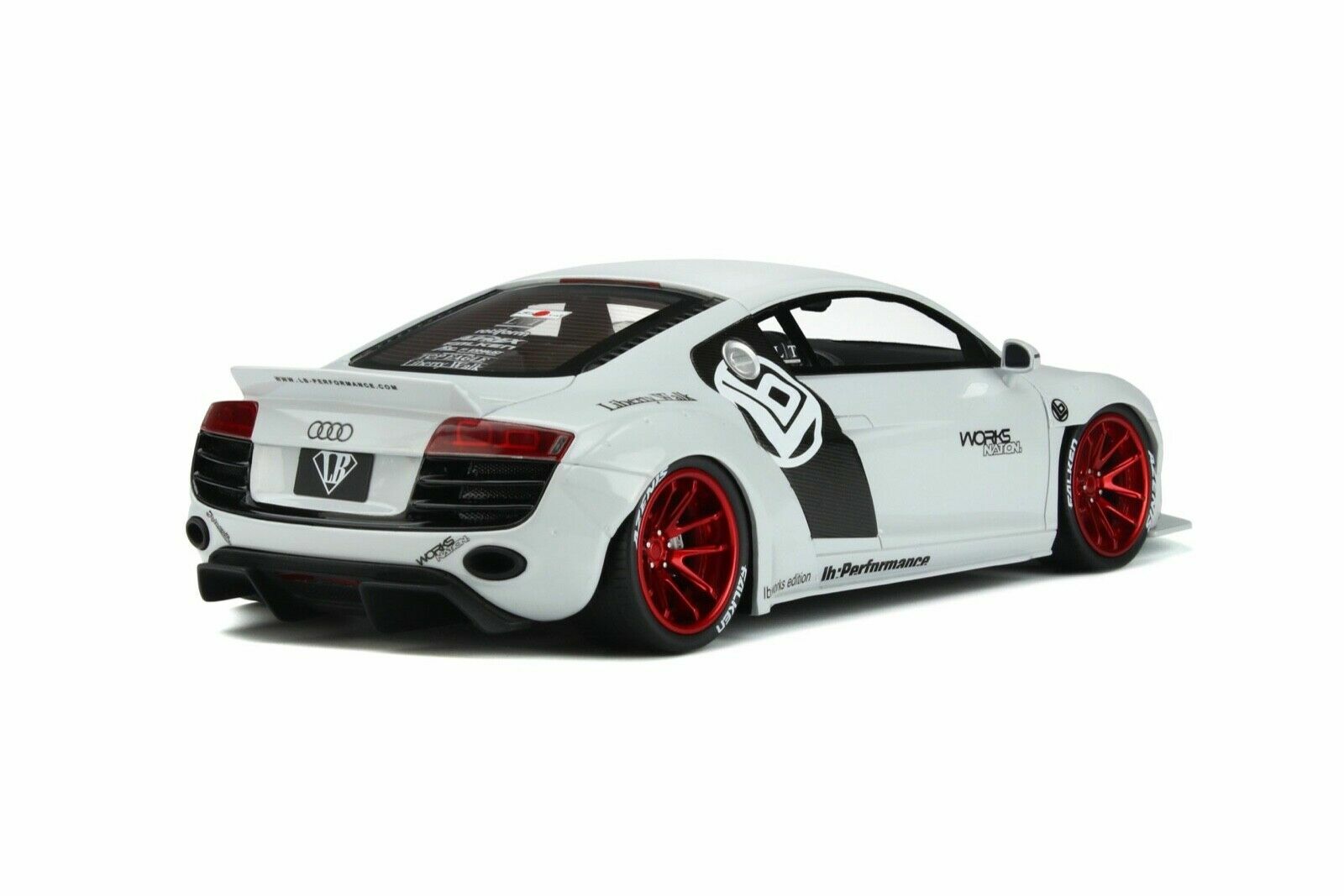 1/18 Audi R8 Liberty Walk LB Works 2019 Glacier White Resin by GT