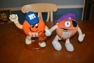 M & M / m&m CANDY ORANGE ANCTION FIGURE DEAL - BASEBALL DISPENSER