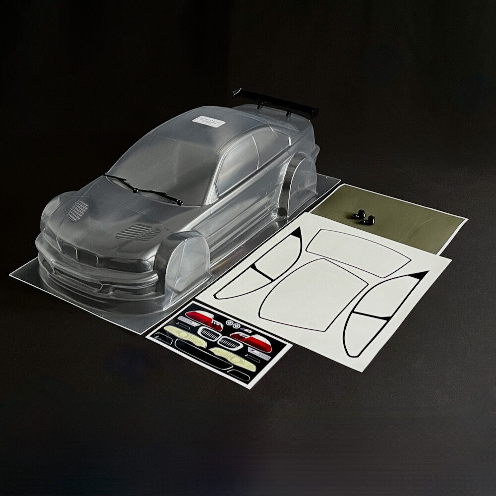 RC Car Body 1:10 Unpainted BMW M3 GTR with Spoiler Mirror