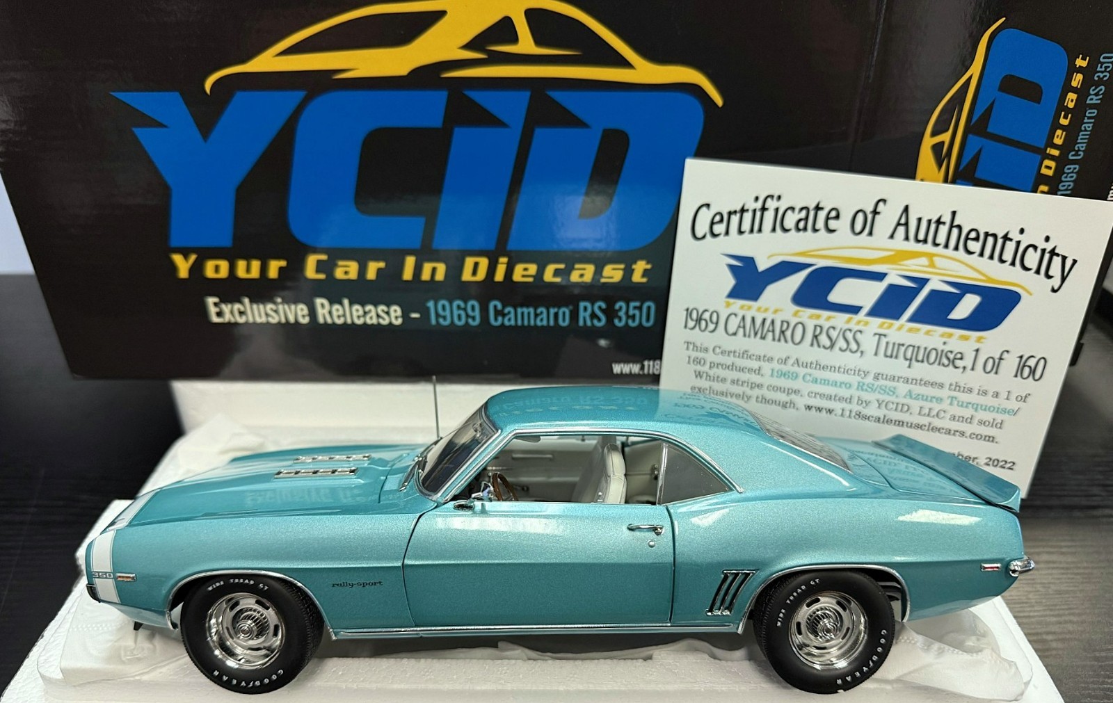 1/18 scale, YCID RELEASE #23, 1969 CAMARO RS, AZURE TURQUOISE, 1