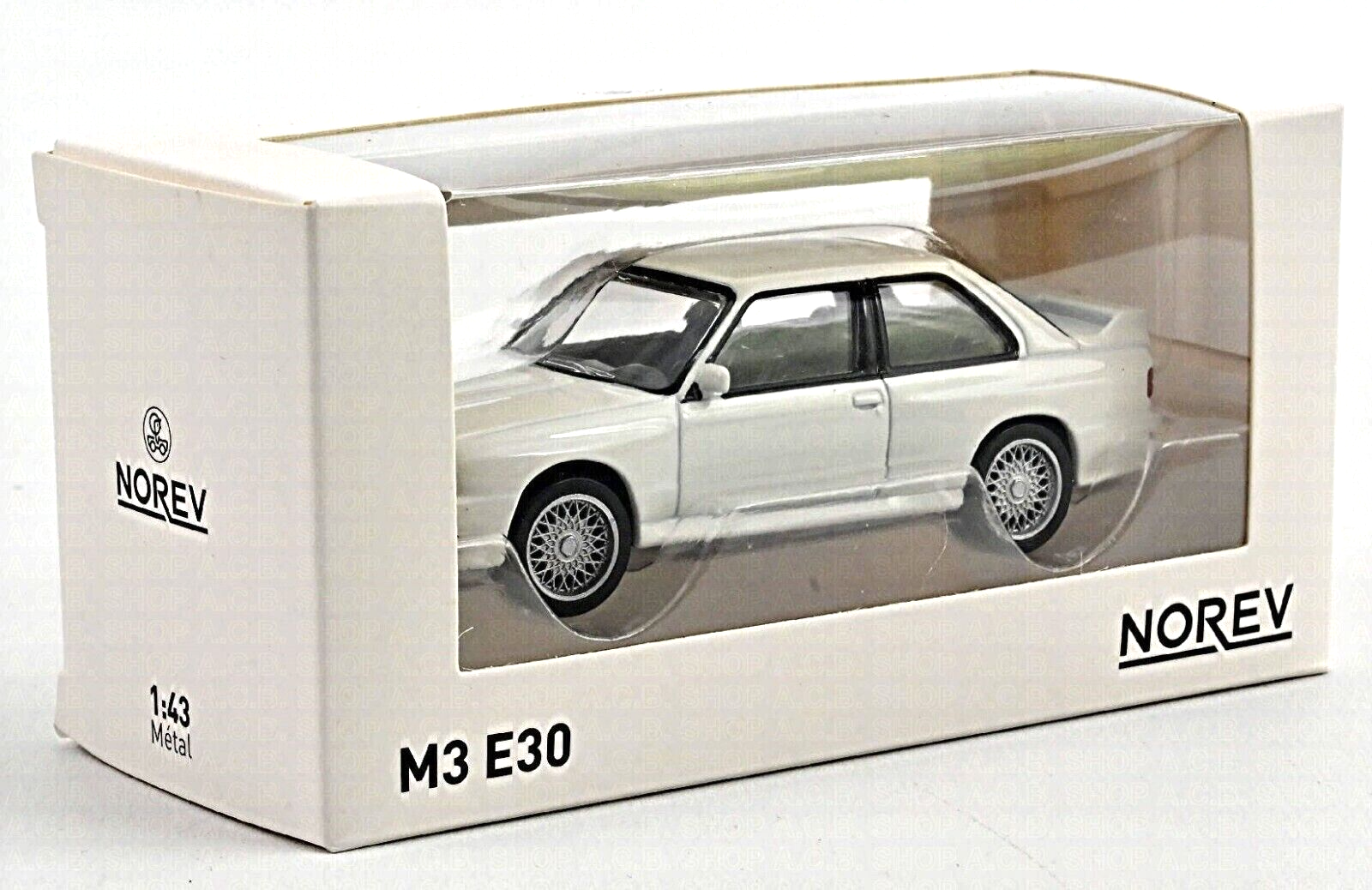 1/43 BMW M3 E30 1986 White Diecast Metal Model Car by Norev 350012