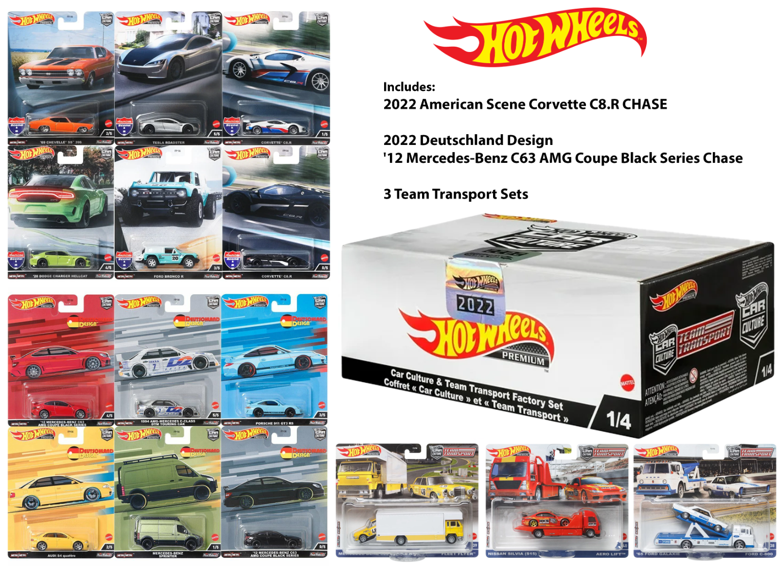 Hot Wheels Car Culture and Team Transport Factory Set 2022 Set 1/4