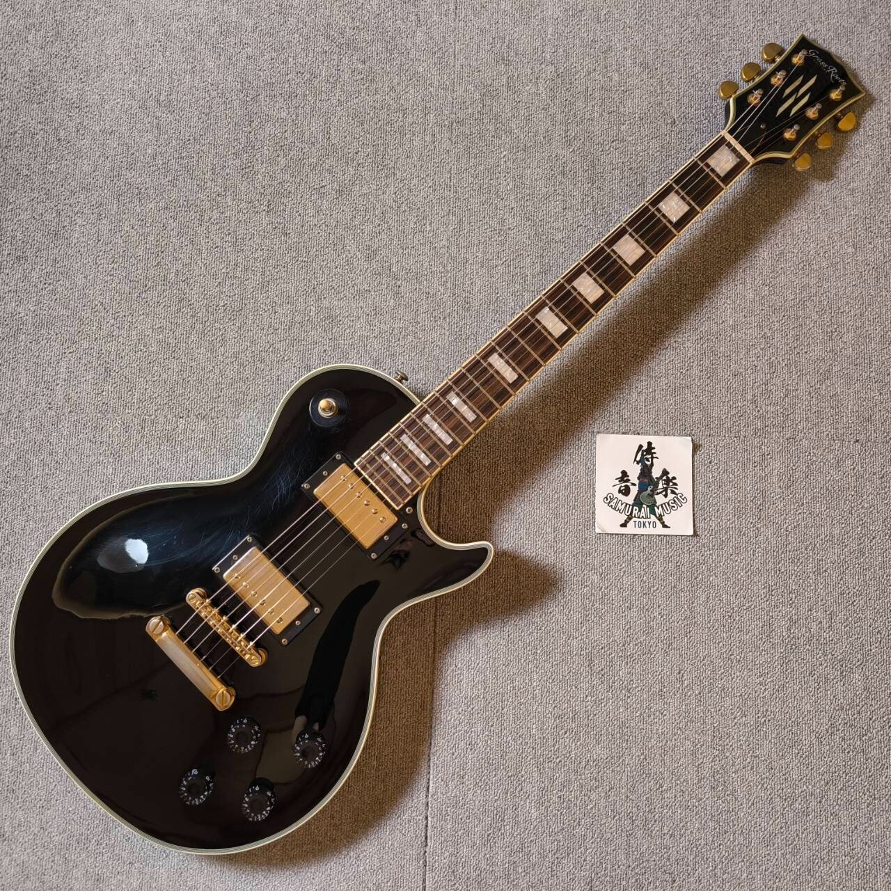 Grass Roots Les Paul Custom Model Black ESP Electric Guitar 3.86kg