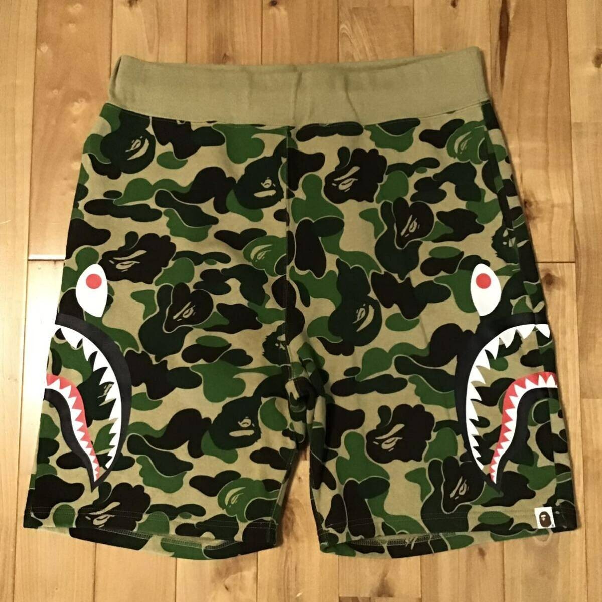 BAPE Side Shark sweat shorts ABC camo green A Bathing Ape Size XL