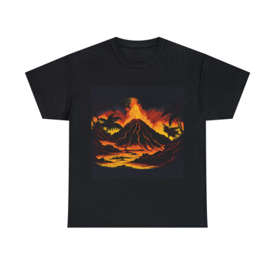 Vintage Style Volcano T Shirt Unisex Adult Hawaii Summer Retro
