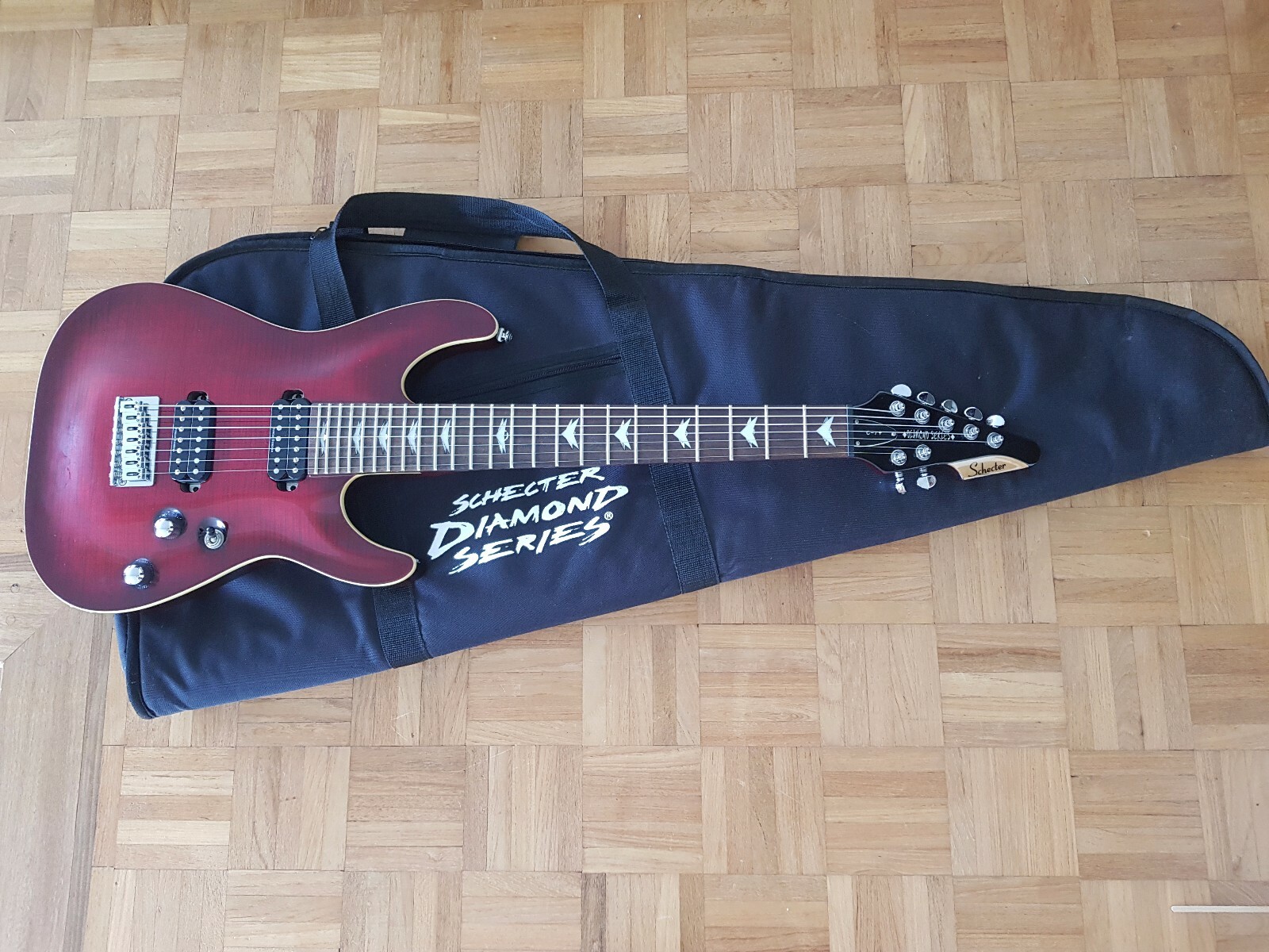 99 KOREAN SCHECTER HELLRAISER C7 CUSTOM PLUS DIAMOND SERIES BLACK