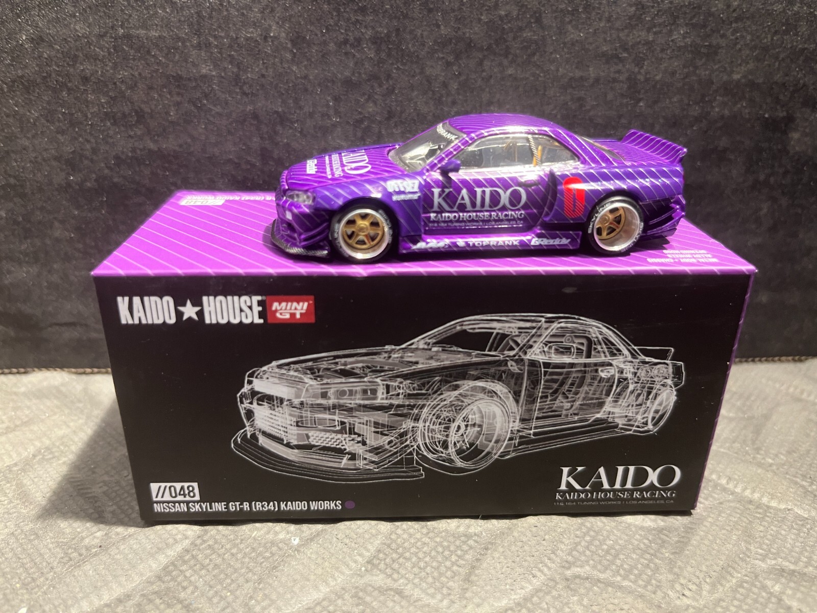 1/64 MINI GT KAIDO HOUSE NISSAN SKYLINE GT-R R34 PURPLE #048