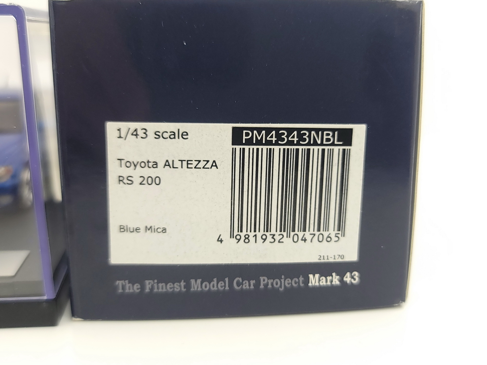Mark43 1:43 scale Toyota Altezza RS200 (JDM) Blue (PM4343NBL