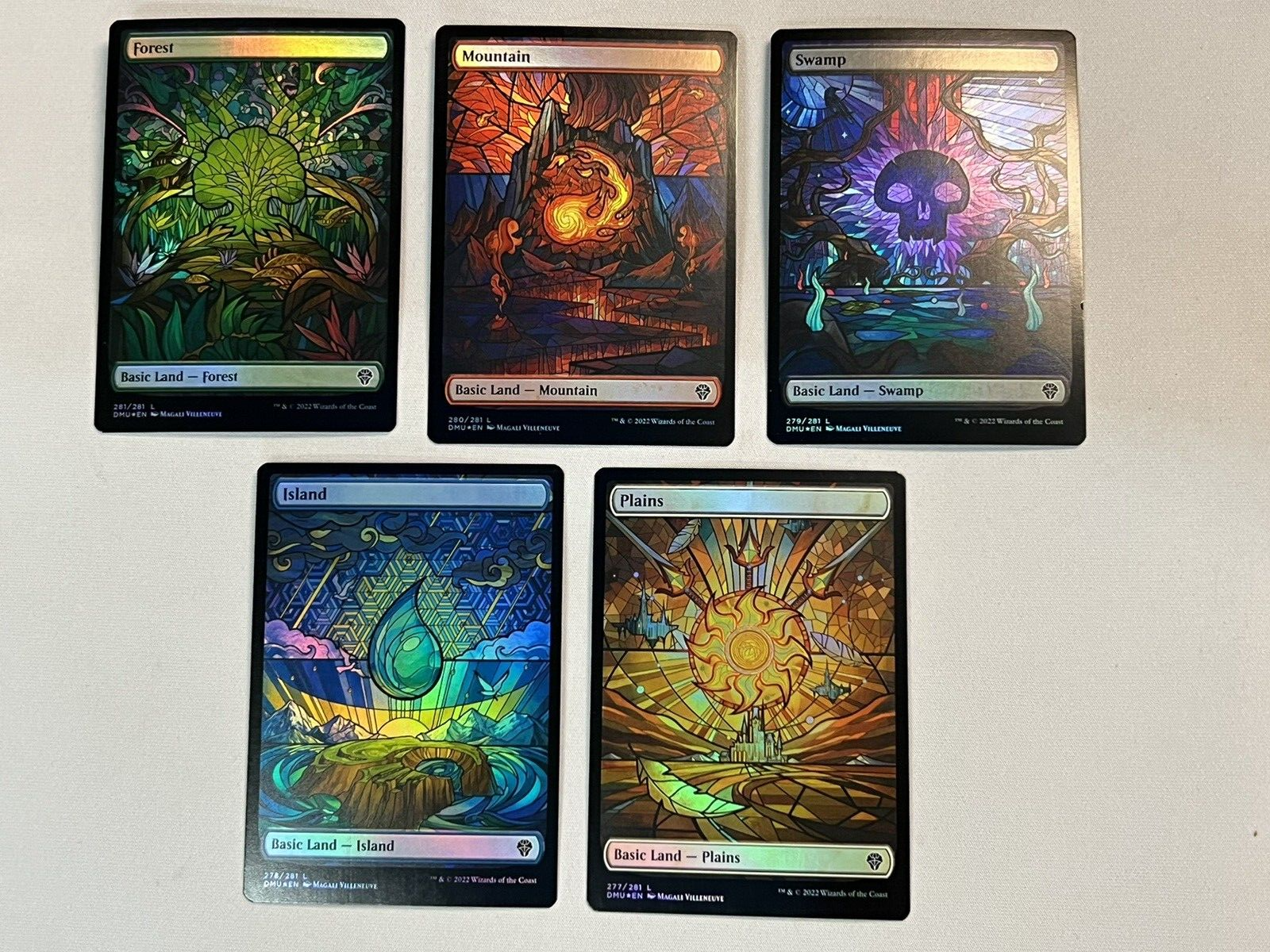 5 FOIL Stained Glass Land - Set - Dominaria United 1x Each Full