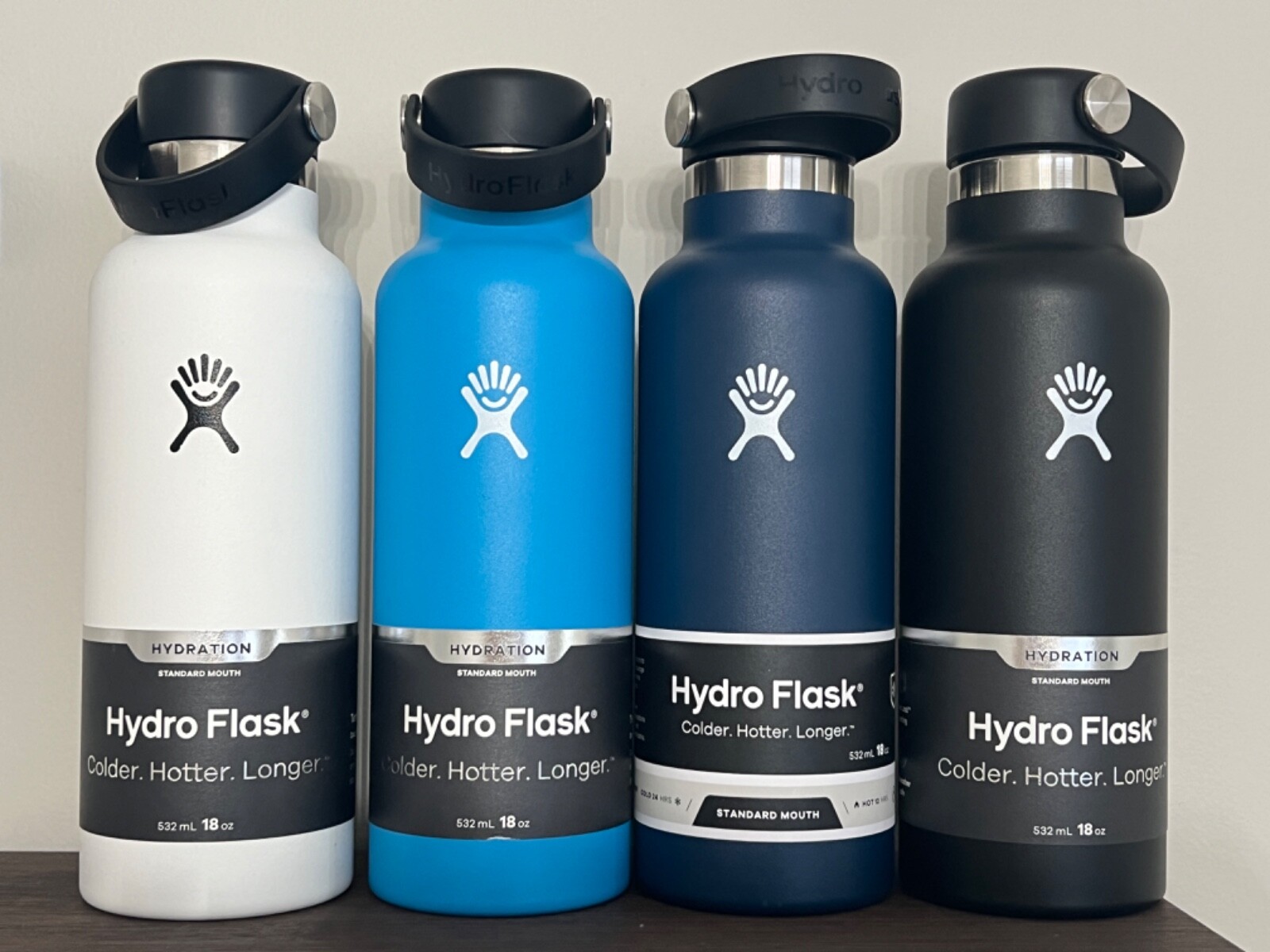 New Hydro Flask Black Water Bottle Standard Mouth 18 Oz | eBay