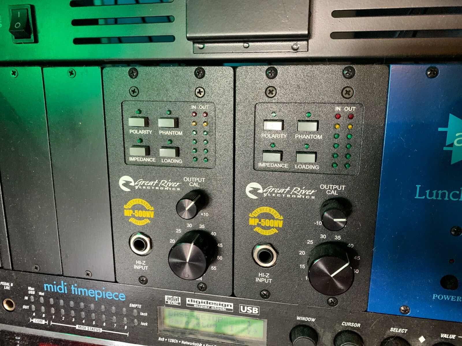 2- Great RIver MP-500 NV micprophone preamps and 1-API 8-slot