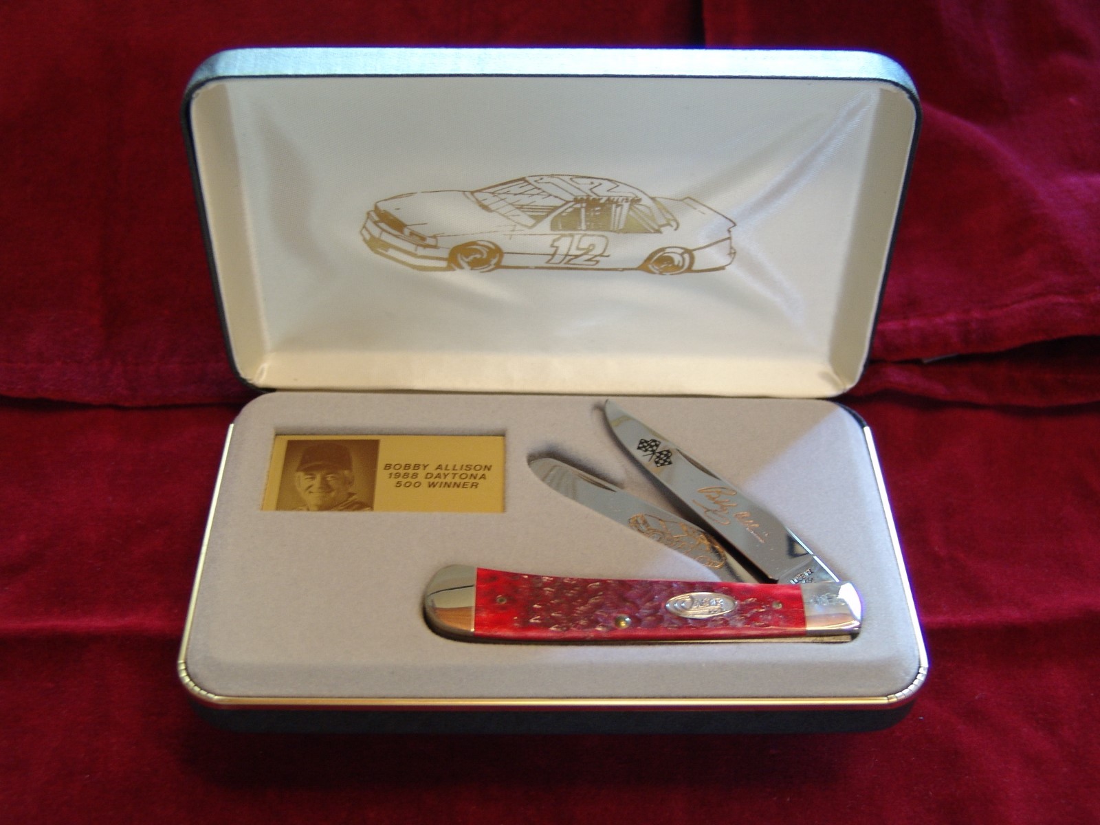 Case XX 1988 Limited Edition Bobby Allison Red Bone Trapper