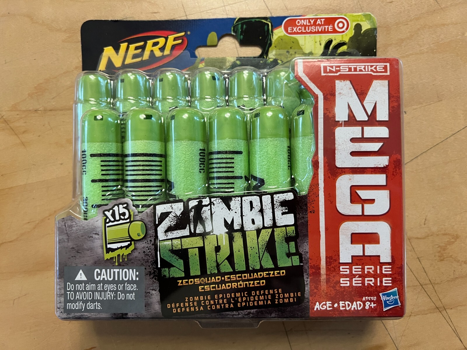 NERF ZOMBIE STRIKE MEGA GREEN 15 PACK TARGET REFILL AMMO DARTS N