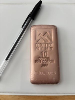 10 AVDP oz Copper Bar .999 Fine Frontier Mint Sealed With COA | eBay