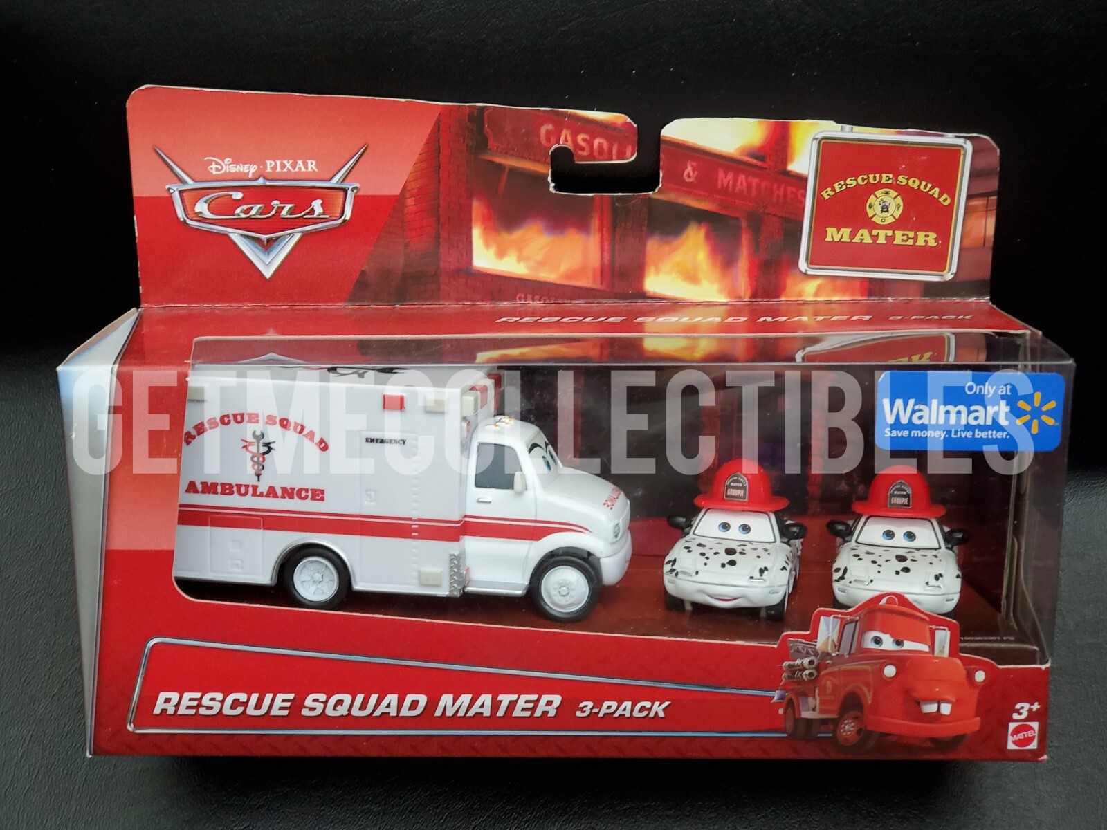 DISNEY PIXAR CARS RESCUE SQUAD MATER AMBULANCE MIA TIA DALMATIAN 3