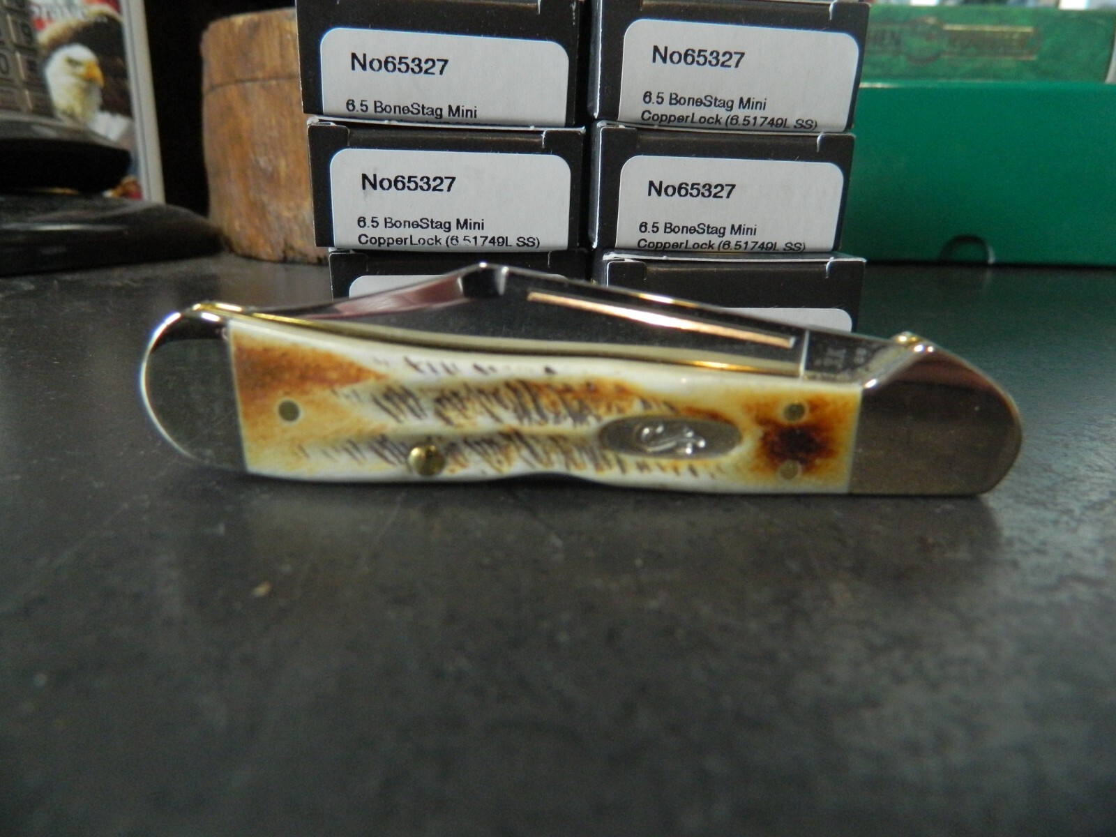 CASE XX MODEL# 65327 6.5 BONE STAG HANDLE MINI COPPERLOCK 3.63