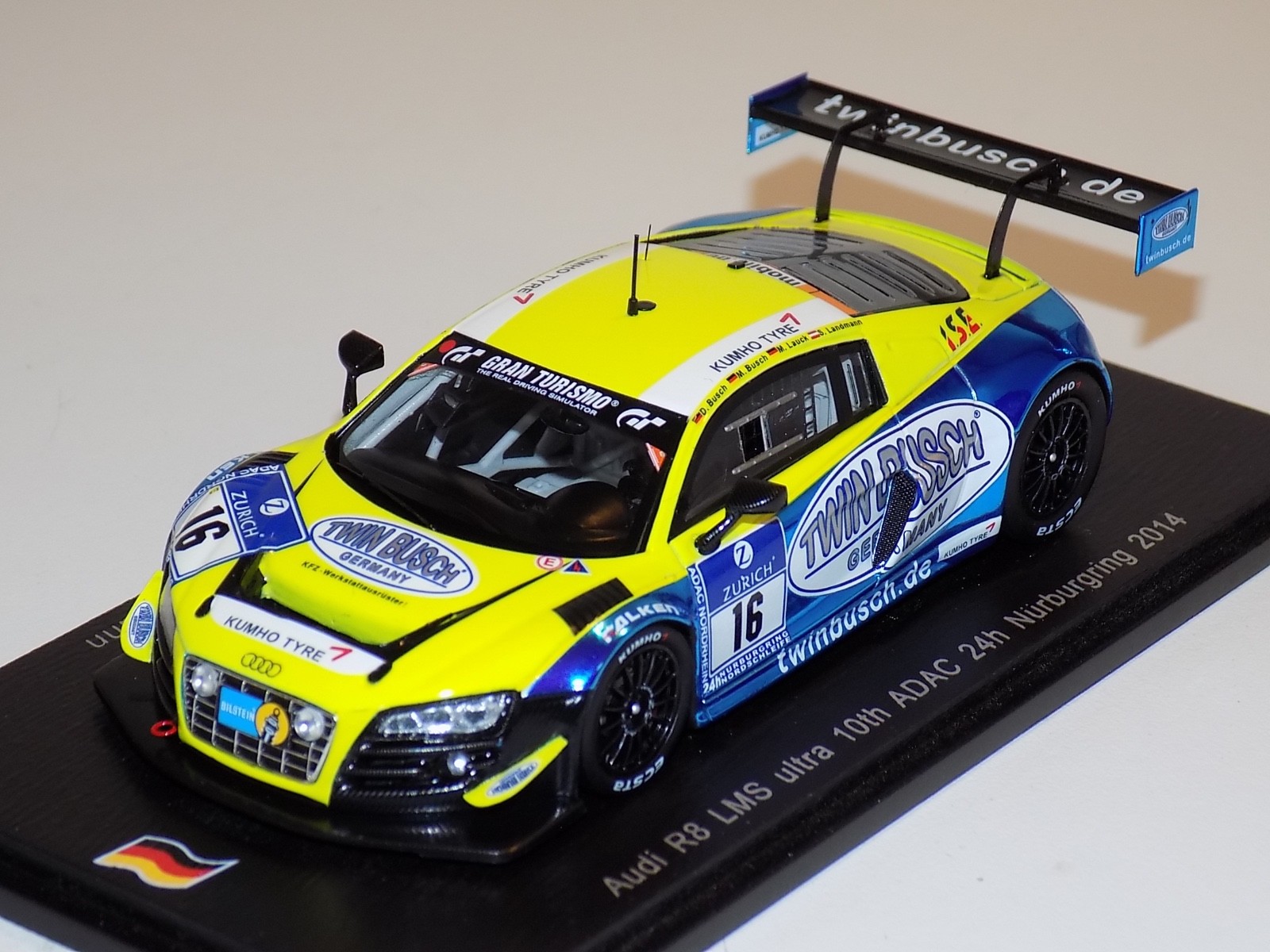 1/43 Spark Audi R8 LMS Ultra Car #16 24 Hours of Nurburgring 2014