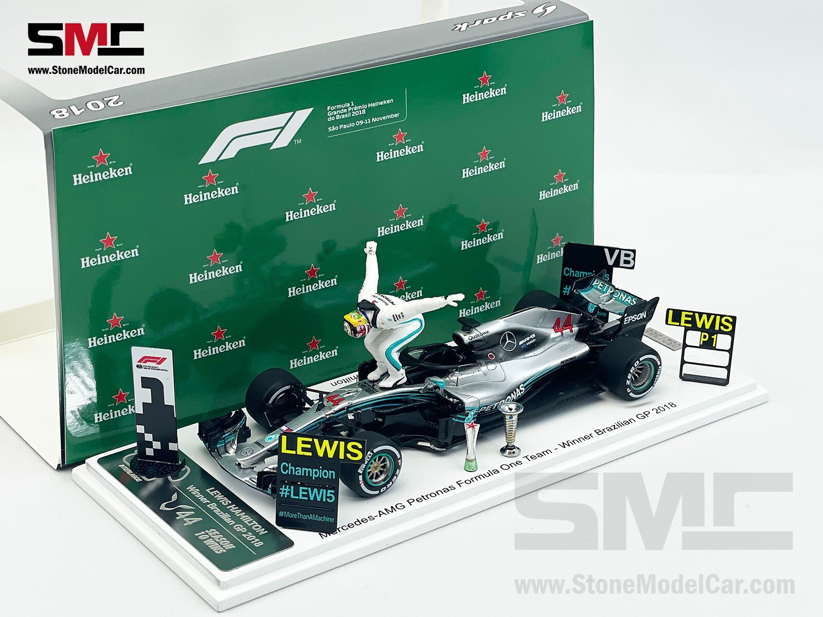 Mercedes F1 W09 Lewis Hamilton Brazil GP 2018 World Champion 1:43