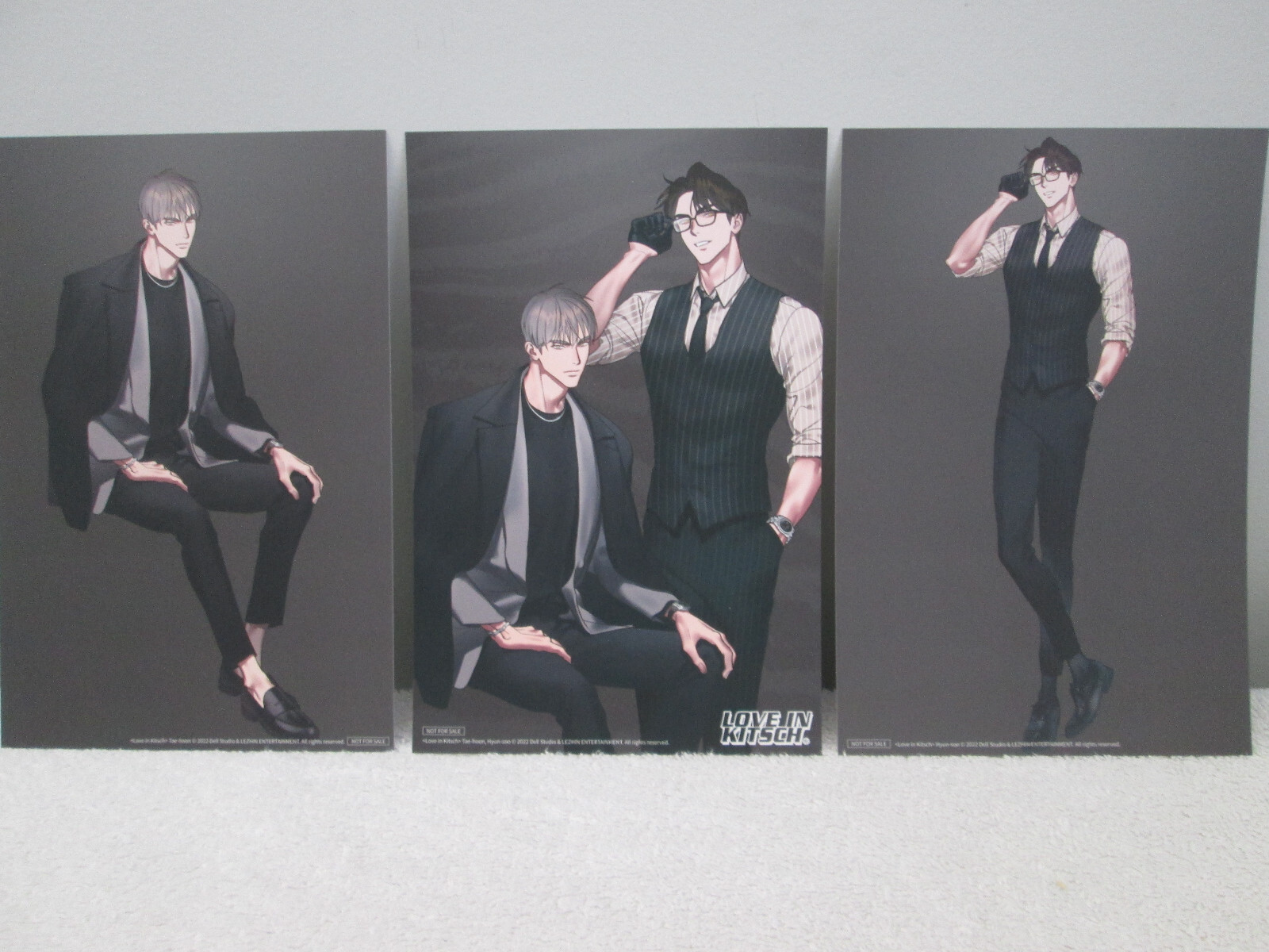 Rare Lezhin BLACK TIGER LOVE IN KITSCH PRINT CARDS Yaoi BL Korean