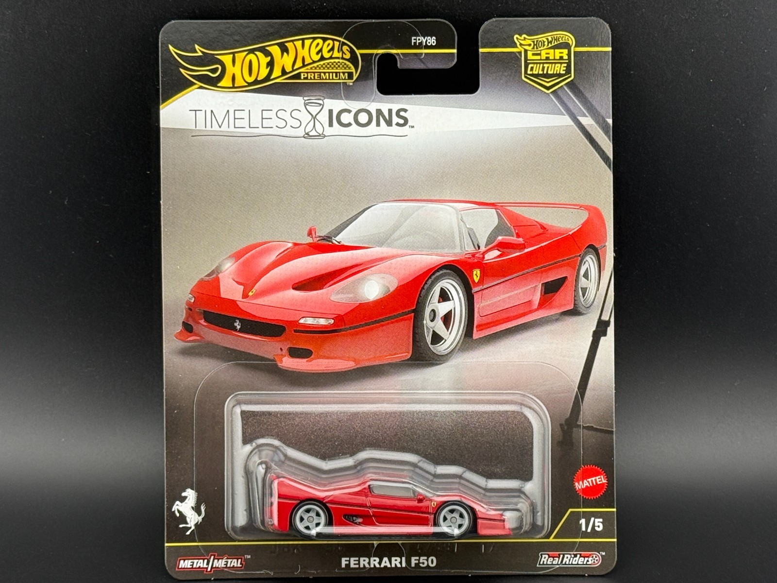 Hot Wheels Ferrari F50 Red Timeless Icons Italian Super Car FPY86