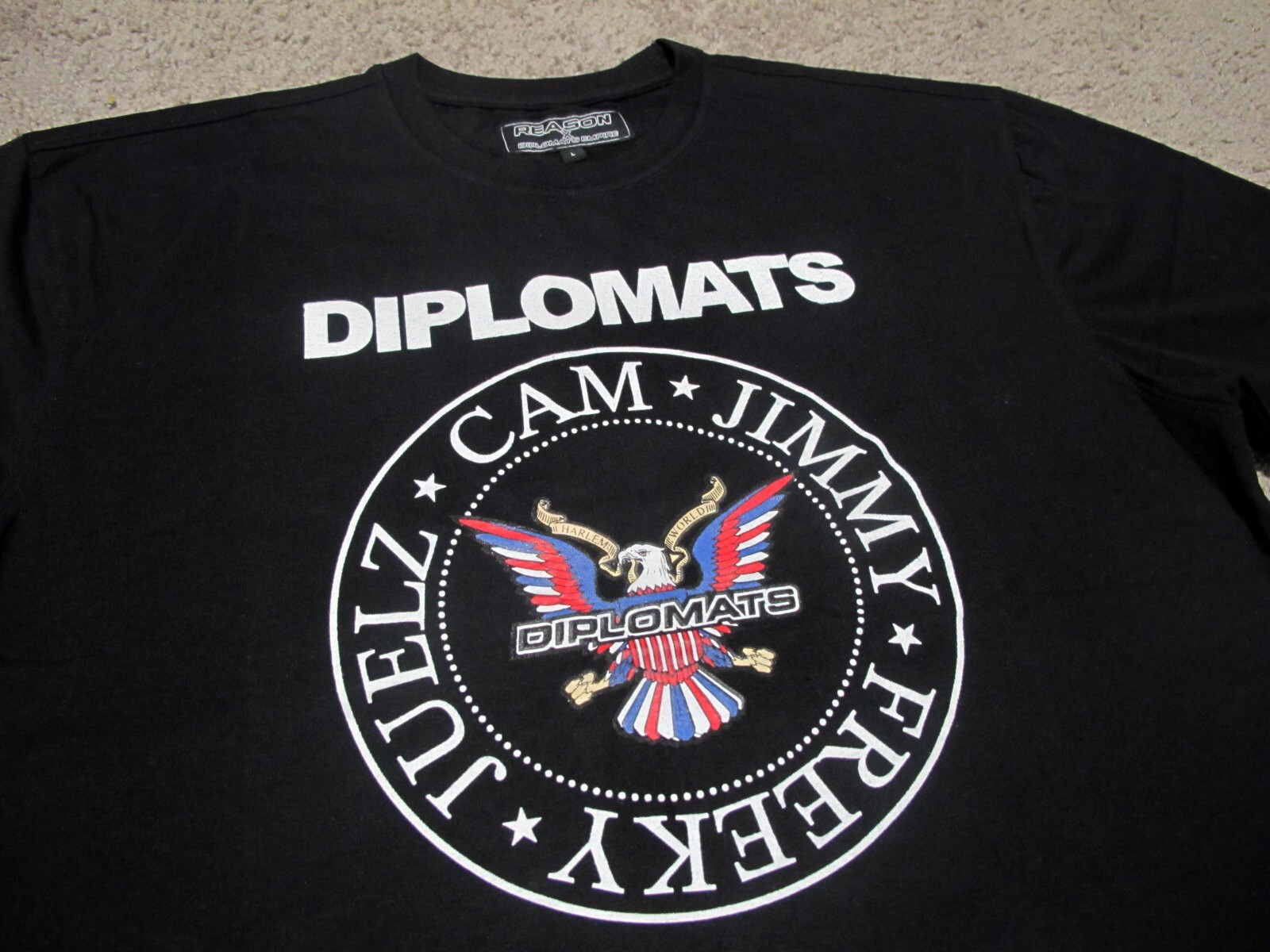 Reason x Dipset Diplomats black t-shirt L camron juelz santana jim